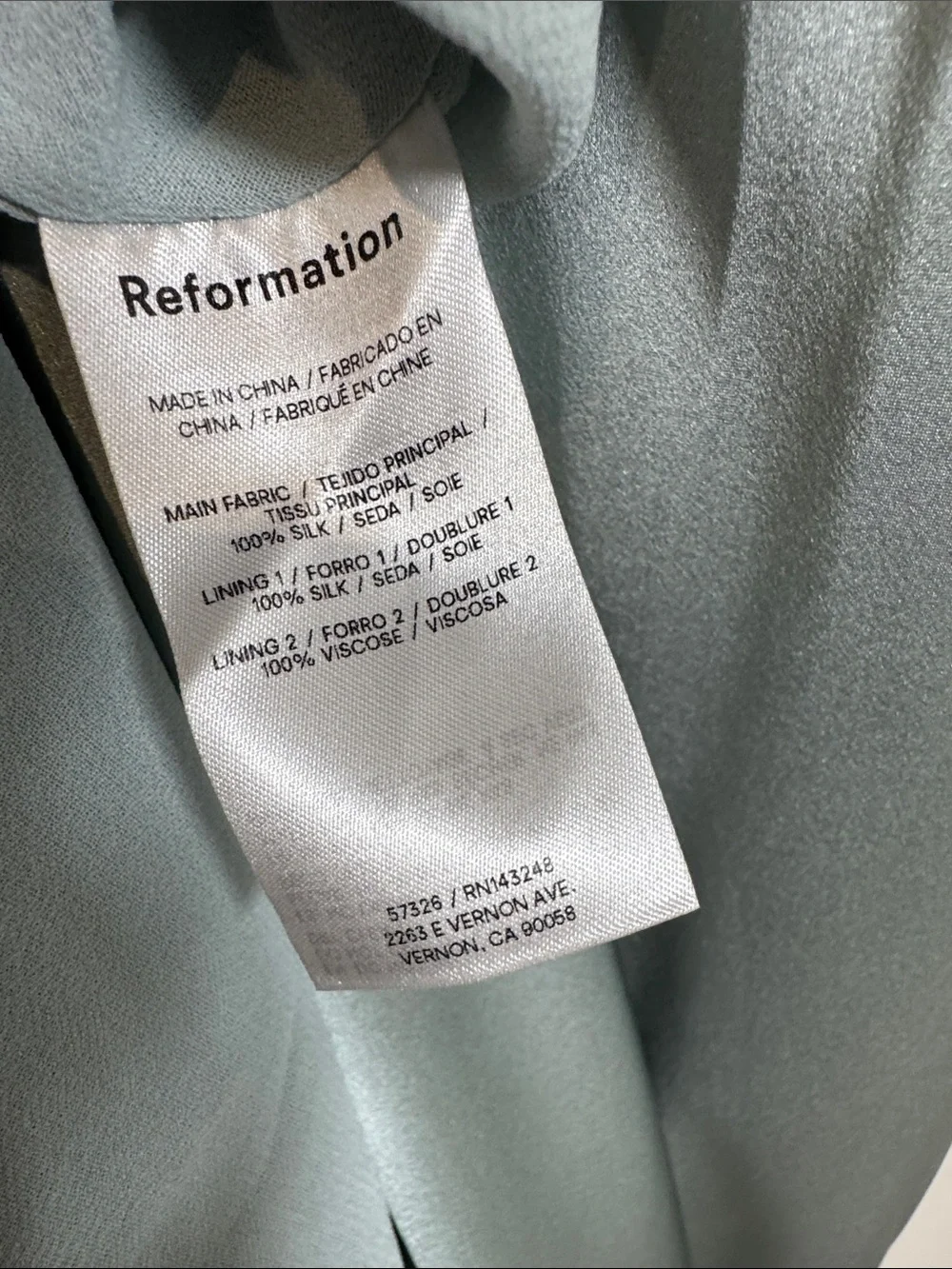 NWT Reformation Brie Silk Aquamarine Slip Maxi Dress - Picture 7 of 7